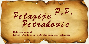 Pelagije Petraković vizit kartica